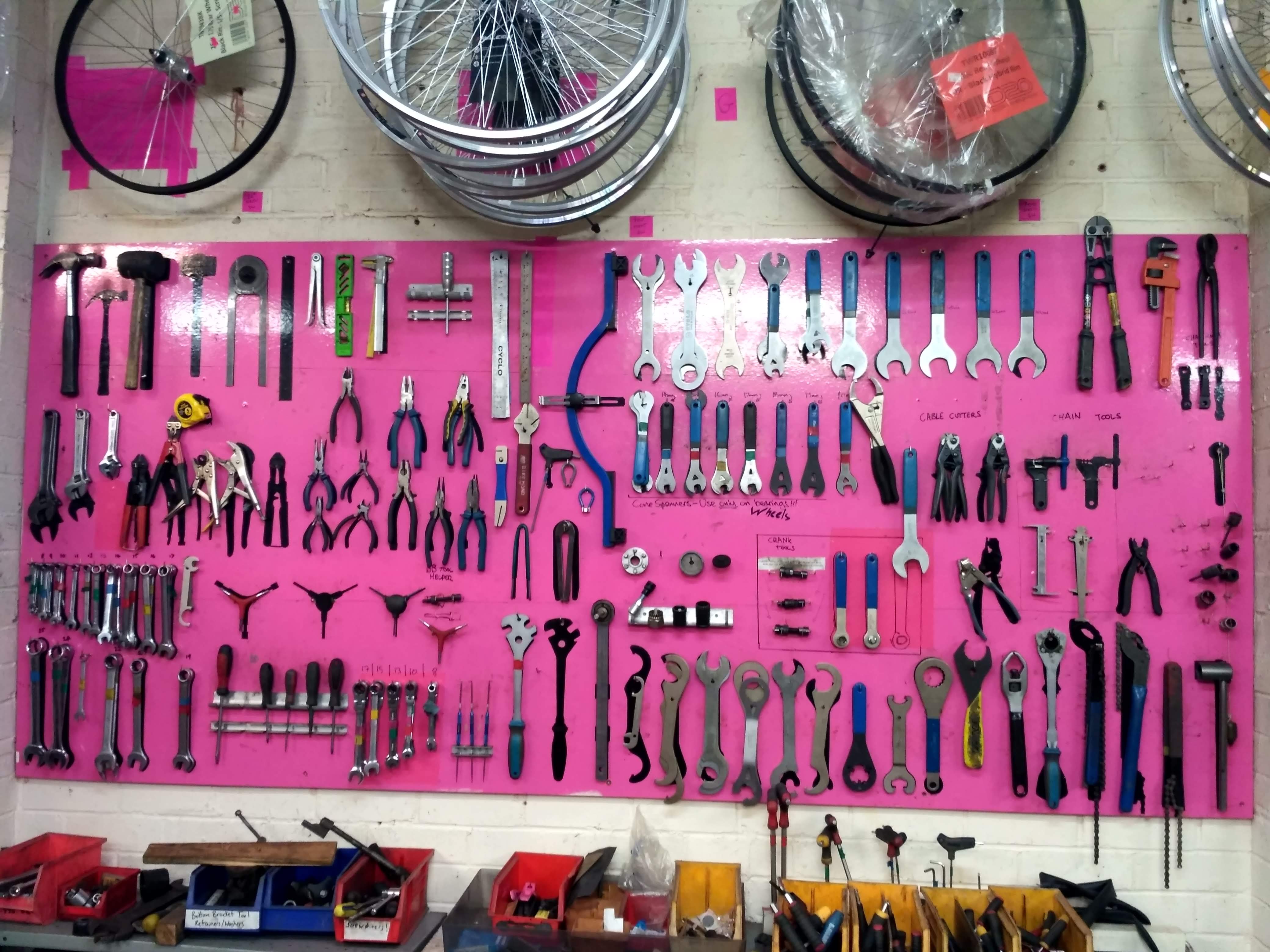 Our pink tool board